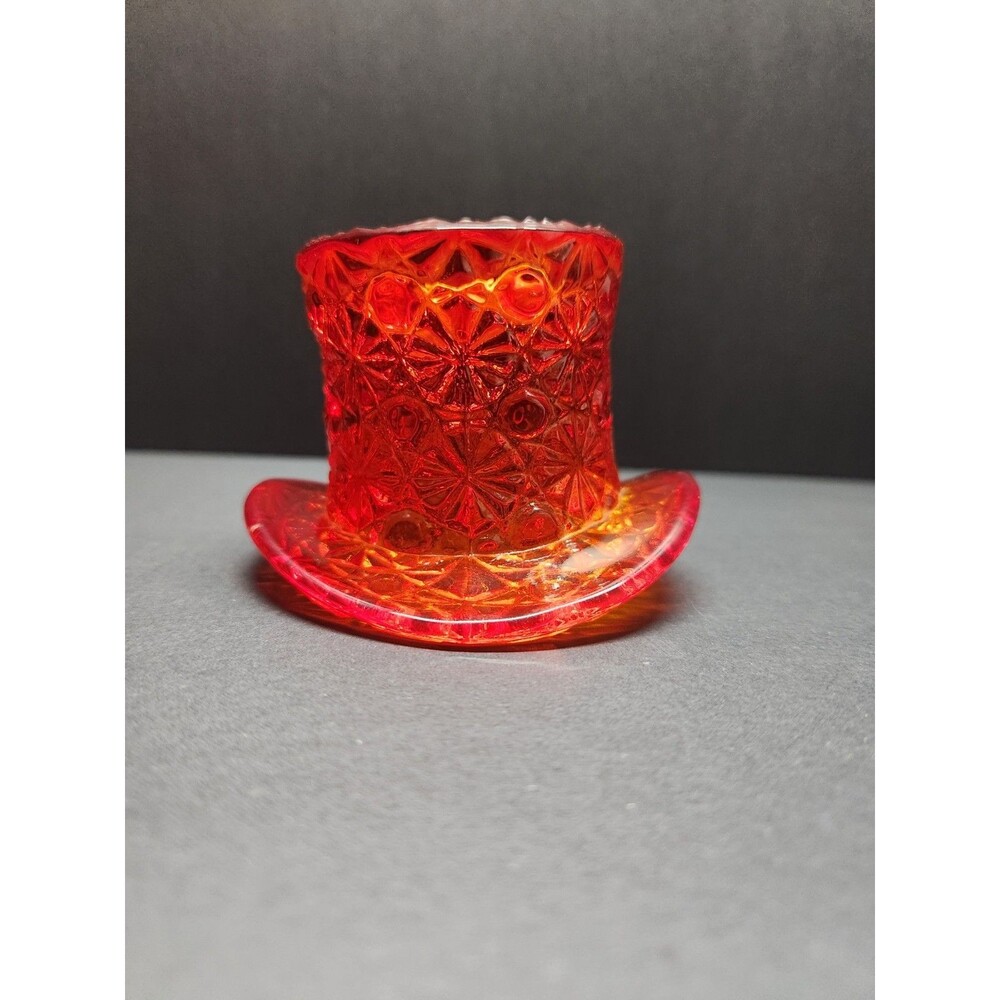 Fenton Daisy Button Top Hat Lot Of 6 Amberina x2 White x2 Yellow And Green - Picture 4 of 15